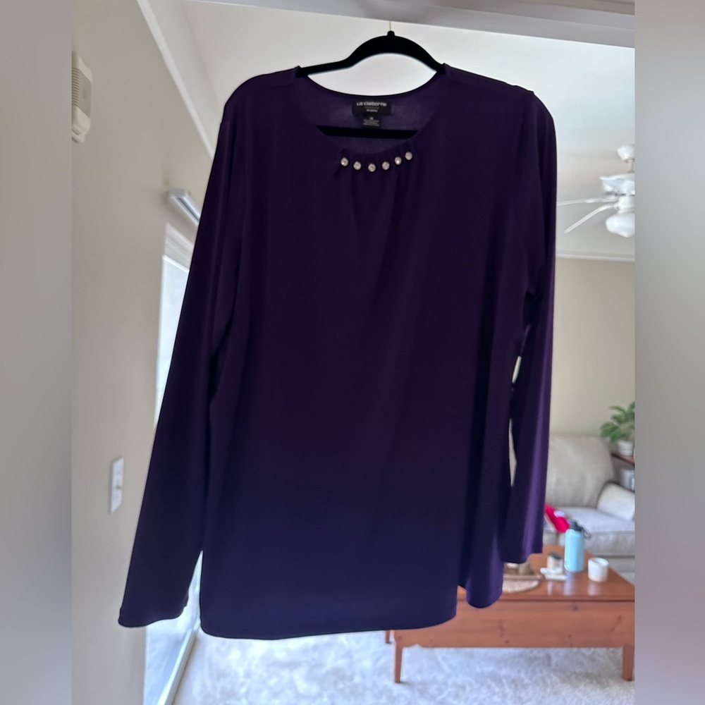 Purple long sleeve blouse